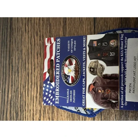 US AIRFORCE VETERAN Collectors Iron On Embroidered Patch Military - Picture 2 of 2